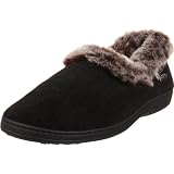 ACORN Women's Chinchilla Collar Slipper Black,X-Large 9.5-10.5 M US