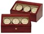 Burgundy Wood Finish 6 Watch Winder With 7 Additional Watch Storage Spaces, 3 Turntable With 4 Program Settings.