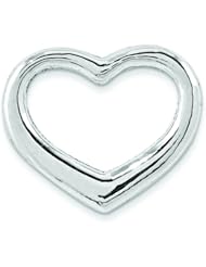 14K White Gold Floating Heart Slide Pendant FindingKing