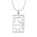 Olive N Figs Sterling Silver Garden in a Frame Pendant Necklace with 18" Sterling Silver Shiny Snake Chain