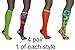 4 Knee High Women's Patterned Socks