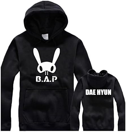 Fanstown B.A.P black hoodie all member name with B.A.P gift