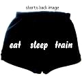 Flirty Diva Tees Woman's Fitness Workout Shorts-Eat Sleep Train-Black