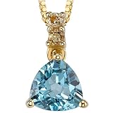 Dramatic Romance 0.79 cts Trillion Cut Swiss Topaz Diamond Pendant 14Kt Yellow Gold