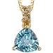 Dramatic Romance 0.79 cts Trillion Cut Swiss Topaz Diamond Pendant 14Kt Yellow Gold