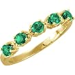 14K Yellow Gold Chatham Created Emerald Ring/Band