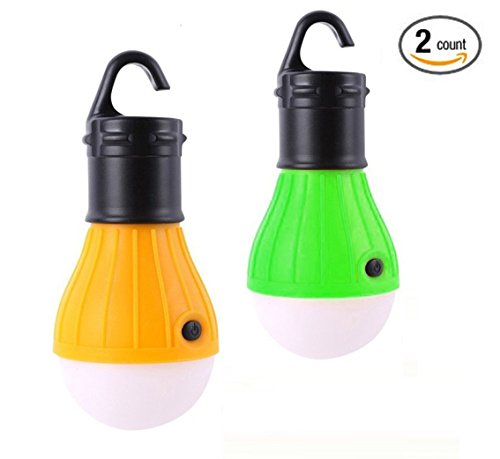 Yapping Pack Of 2 Outdoor LED Lantern for Camping Hiking Night Fishing Emergency Light Portable Bulb Battery Powered Yellow and Green