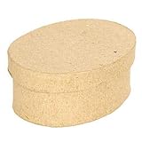 Small Oval Paper Mache Boxes with Lids - Package of 12 Boxes