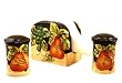 NAPKIN HOLDER,SALT&PEPPER SHAKER TUSCANY FRUIT DECOR