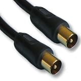 1m TV Aerial Lead Male TO Male \ Shielded Coax Cable (BY CABLES 4 ALL)