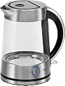 Clatronic WK 3398 G Glas-Wasserkocher / 1.7 Liter / glas-inox