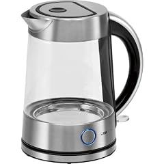 Clatronic WK 3398 G Glas-Wasserkocher / 1.7 Liter / glas-inox