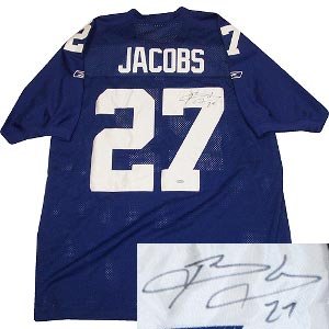 Brandon Jacobs Signed New York Giants Blue Reebok Authentic Jersey