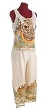 Citron Asian Print Linen Tank