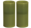 Flameless pillar candle 3 x 6 in green - set of 2