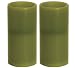 Flameless pillar candle 3 x 6 in green - set of 2
