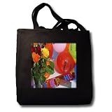 41EPsmIC6HL. SL160  Happy Birthday with Flowers and Balloons   Black Tote Bag JUMBO 20w X 15h X 5d