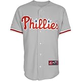 Men's Philadelphia Phillies 2010 RC Synthetic Replica Baseball Jersey,Road Gray