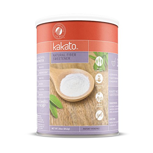 Kakato High Fiber Sweetener - Non-GMO, Natural, Low Calorie Sugar Substitute - Artificial Free, Gluten Free, Prebiotic, Sugar Alcohol Free - All Purpose Healthy Sweetener (2 Cannisters - 30 Oz)