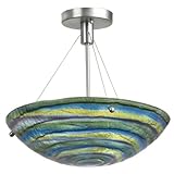 IMAGE OF Kalco 6160SN Aqueous Semi Flush, Satin Nickel Finish with Laguna Bowl Glass