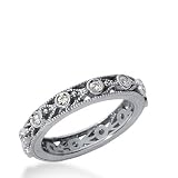 14K White Gold 0.22ct Diamond Wedding Band G-H Color and SI1 Clarity