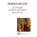 Du progr�s et de la promotion des savoirs, 1605
