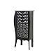 Powell Black with White Scroll Design Jewelry Armoire