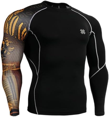 Fixgear Mens Womens Tight T Shirt Long Sleeve Running MMA Base Layer L