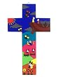 Hand Painted Wood Cross' Noah's Ark- 9.8 inch. / 25 cm.