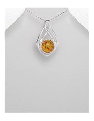 Baltic Amber Pendant Necklace In 92.5 Sterling Silver