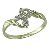 10K .02 ct. t.w. Diamond Cross Ring