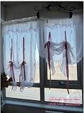 Elegant Baroque White with yellow leaf 2 ways Adjustable Pull up Shade/curtain