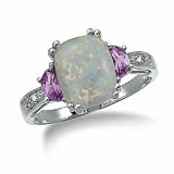 Created Opal and Created Pink Sapphire Ring
