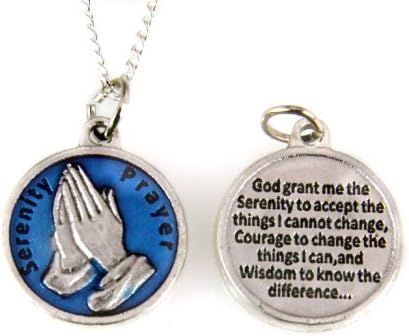 6030345 Serenity Prayer Pendant Necklace One Day at a Time AA NA AL ANON