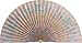 Neat Pleats Decorative Fan, Hearth Screen, or Overdoor Wall Hanging - Victorian English European Floral Flower Garden in Rose Pink & Mint Green with Band Stripe - LARGE