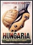 Art Poster Metal Framed Print - Hungaria Soccer Shoes - Artist: Vintage- Poster Size: 36 X 24