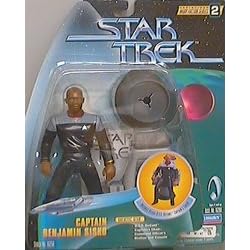 Playmates Star Trek 6" Warp Factor Series 2 Captain Benjamin Sisko with Deluxe U.S.S. Defiant Captain's Cha