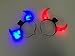 Halloween Horn LED Lights - Great For Costumes Assesories, Parties, Tick or Teating or Having Fun - 2 Pack With Devil Red & Blue