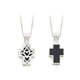 Sterling Silver Onyx Cross Pendant with Chain