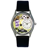 Whimsical Watches Women's S0820020 Soccer Black Leather Watch