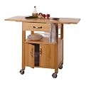 Beechwood Drop-Leaf Cart with Storage