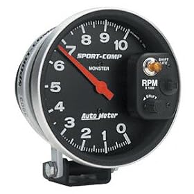 Auto Meter 3903 Sport-Compact Pedestal Mount Shift-Lite on Control Shield Tachometer Gauge
