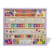 Melissa & Doug Deluxe Wooden Stringing Beads with over 200 beads