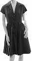 BLACK WOOL BELTED WOMENS WINTER COAT