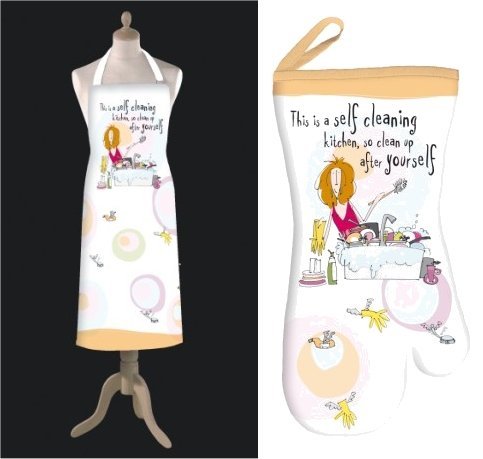 Born to Shop 'Self Cleaning Kitchen' Apron & Oven Glove Set