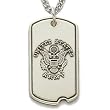 Sterling Silver 1 1/8" Engraved U.S. Army Dog Tag w/ St. Michael on Back on 24" Chain