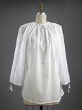 Embroidered Romantic Clover Field Peasant Blouse ~ White Cotton with Embroidery, Hand Made in Romania