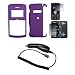 Purple Rubberized Snap-On Cover Hard Case Cell Phone Protector + LCD Screen Protector + Rapid Car Charger for LG enV 3 VX9200