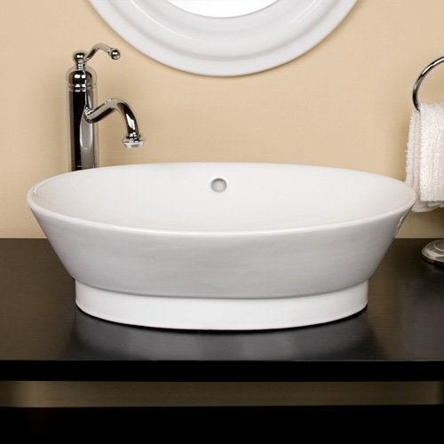 Riona Oval Vessel Sink - White