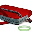 Kroo RED neoprene sleeve 10 inch with dual pockets and built in handles for Acer Aspire One AOD150 10.1-Inch laptop + Vangoddy tm, Live*Laugh*Love wrist band!!!